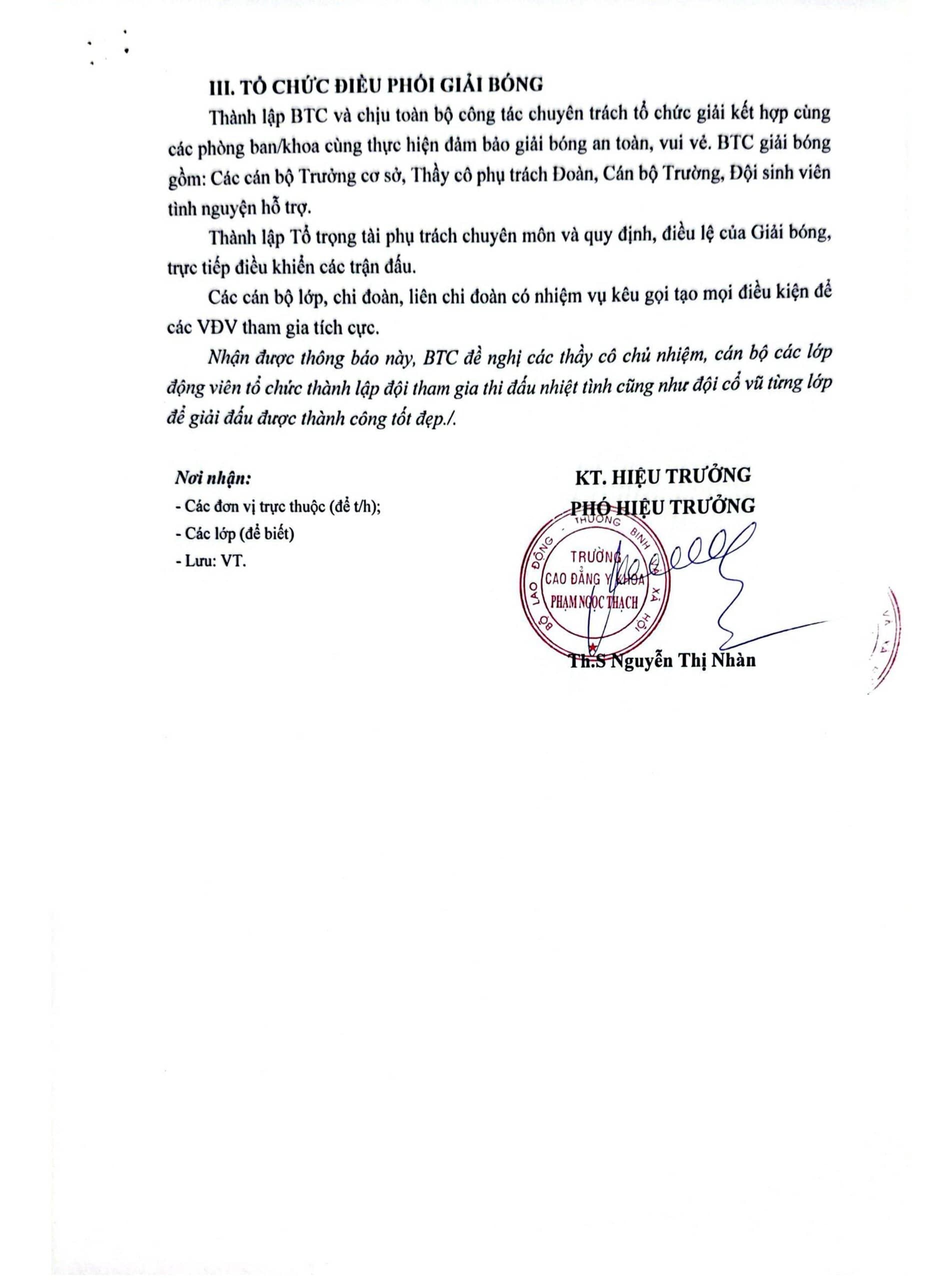 Giải b&oacute;ng đ&aacute; Trường Cao đẳng Y khoa Phạm Ngọc Thạch